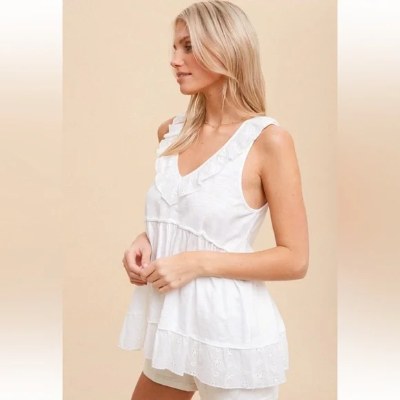 Hem & Thread White Tank Top - Picture 3 of 5